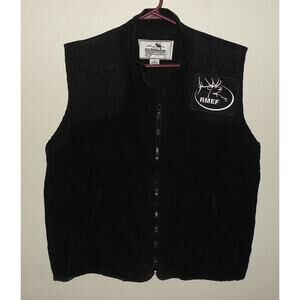 Rocky Mountain Elk Foundation RMEF Men’s XL Zipper Vest Embroidered Patch Black